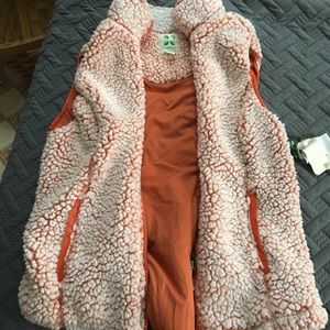 Fuzzy orange vest
